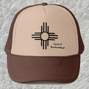New Mexico Zia Sun Symbol Custom Hat Cap Truckerkappe