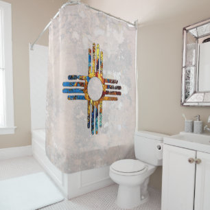New Mexico Zia Sun Symbol Duschvorhang