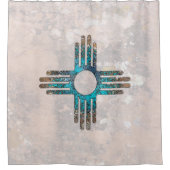 New Mexico Zia Sun Symbol Duschvorhang (Vorderseite)