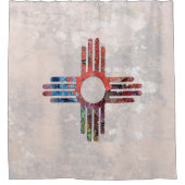 New Mexico Zia Sun Symbol Duschvorhang (Vorderseite)