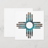 New Mexico Zia Sun Symbol Einladung (Vorne/Hinten)
