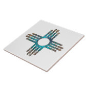 New Mexico Zia Sun Symbol Fliese (Seite)