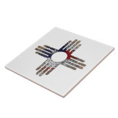 New Mexico Zia Sun Symbol Fliese (Seite)