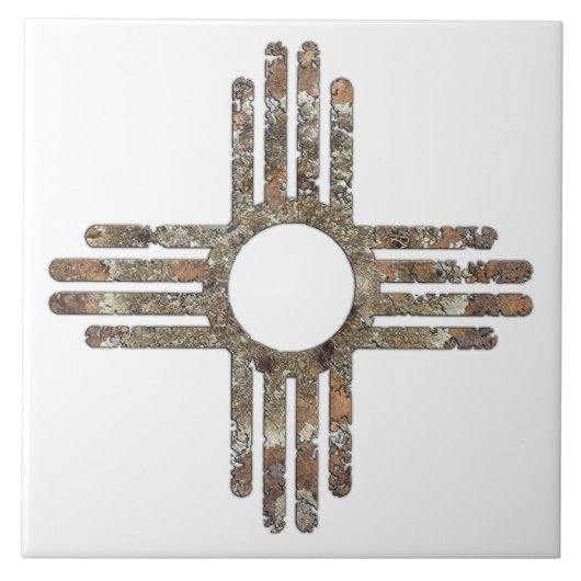 New Mexico Zia Sun Symbol Fliese (Vorderseite)