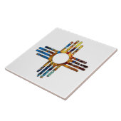 New Mexico Zia Sun Symbol Fliese (Seite)