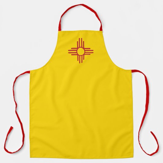 New Mexico Zia Sun Symbol Gold & Red Adult Long Schürze (Vorderseite)