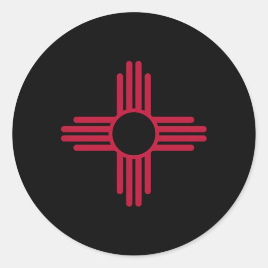 New Mexico Zia Sun Symbol Red Zia Sun allein Runder Aufkleber (Vorderseite)
