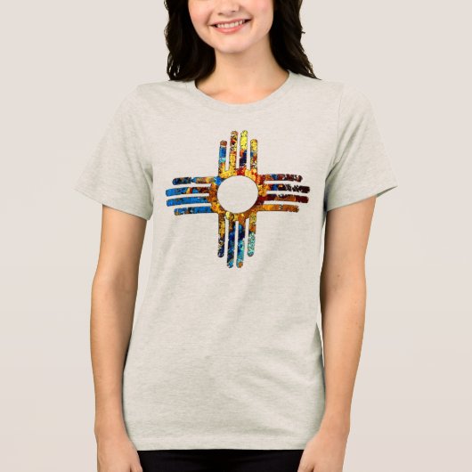 New Mexico Zia Sun Symbol Tri-Blend Shirt (Vorderseite)