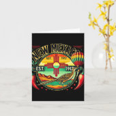 New Mexico Zia Symbol, Roadrunner &amp; Chile Pepp Karte (Gelbe Blume)