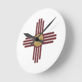 New Mexico Zia symbol Runde Wanduhr (Winkel)