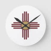 New Mexico Zia symbol Runde Wanduhr (Vorderseite)