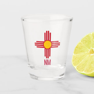 New Mexico Zia symbol Schnapsglas