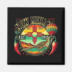 New Mexico Zia-Symbol, Wegekuckuck &amp; Chili-Sch Magnet