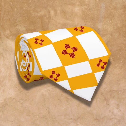 New Mexico Zia Yellow White Squares Krawatte