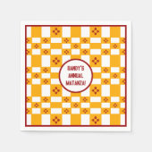 New Mexico Zia Yellow White Squares Serviette (Vorderseite)