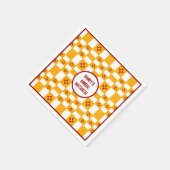 New Mexico Zia Yellow White Squares Serviette (Ecke)