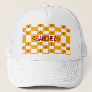 New Mexico Zia Yellow White Squares Truckerkappe