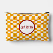 New Mexico Zia Yellow White Squares Zubehörtasche (Vorderseite)