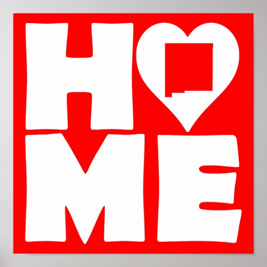 New Mexico Zuhause Heart Staat Plakatzeichen Poster (Vorne)