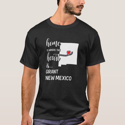 New Mexico Zuhause ist, wo das Herz ist Landkreis T-Shirt (Vorderseite)