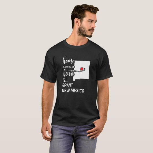 New Mexico Zuhause ist, wo das Herz ist Landkreis T-Shirt (Vorne ganz)