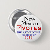 New Mexiko-Abstimmungs-Hillary Clinton-Präsident Button (Vorne & Hinten)