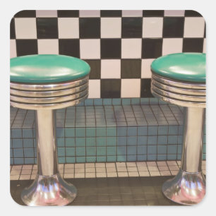 New Mexiko, Albuquerque. Das Restaurant 66 entlang Quadratischer Aufkleber