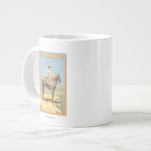 New Mexiko des Cowboy-(Seitenansicht) Jumbo-Tasse (Vorderseite Links)