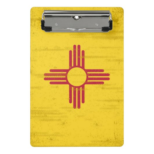New Mexiko-Schmutz Flagge. Flagge des New Mexiko Mini Klemmbrett (Vorderseite)