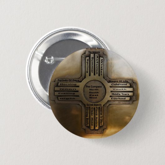 New-Mexiko Staat Zia Button (Vorne & Hinten)