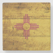 New-Mexiko Staats-Flagge auf altem hölzernem Korn Steinuntersetzer (Vorderseite)