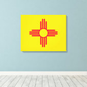 New-Mexiko Staats-Flaggen-Entwurf Leinwanddruck (Insitu (Holzboden))