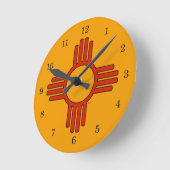 New Mexiko Zia Runde Wanduhr (Winkel)