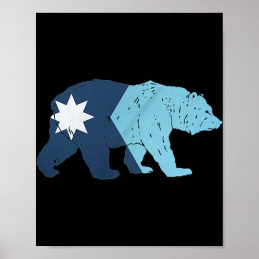 New Minnesota State Flag Bear  Poster (Vorne)