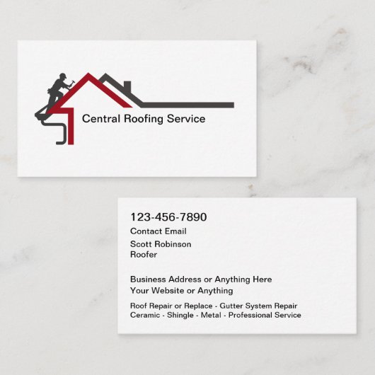 New Modern Roofing Service Business Cards Visitenkarte (Vorne/Hinten)