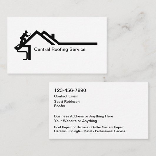 New Modern Roofing Service Business Cards Visitenkarte (Vorne/Hinten)