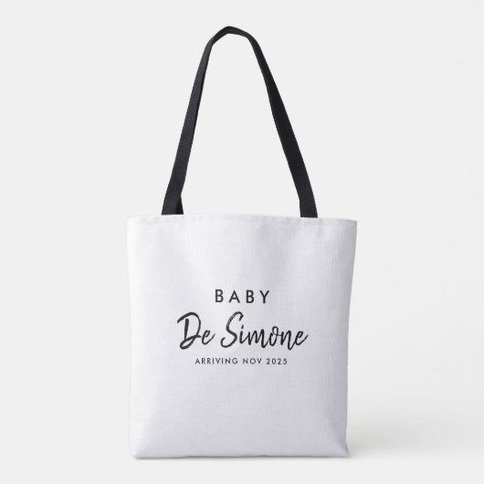 New Mom Black White Pregnancy Announcement Tasche (Rückseite)