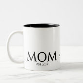 New Mom Gift Personalized Mom Established  Zweifarbige Tasse (Links)