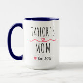 New Mom with Custom Name, Title & Est. Year Tasse (Links)