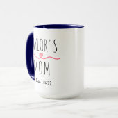 New Mom with Custom Name, Title & Est. Year Tasse (Vorderseite Links)