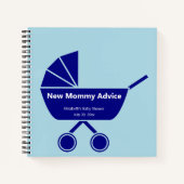 New Mommy Advice Light Blue Boy Baby Dusche Notizblock (Vorderseite)