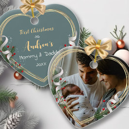 New Mommy Daddy Family Meilstone Foto Ornament