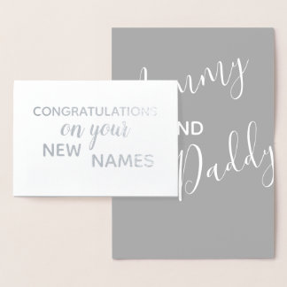 New Mommy & Daddy Gratulationen Eleganter Brush Folienkarte