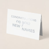 New Mommy & Daddy Gratulationen Eleganter Brush Folienkarte (Vorderseite)