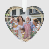 New Mommy Daddy Holly & Pine Gold Frame Foto Ornament (Vorderseite)