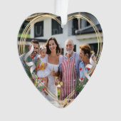 New Mommy Daddy Holly & Pine Gold Frame Foto Ornament (Vorderseite)