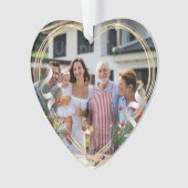 New Mommy Daddy Holly & Pine Gold Frame Foto Ornament (Vorderseite)