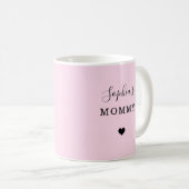 New Mommy - Name des Kindes mit einfachem Herzen Kaffeetasse (VorderseiteRechts)