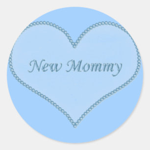 New Mommy Stickers, blau Runder Aufkleber