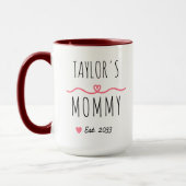New Mommy with Custom Name, Title & Est. Year Tasse (Links)